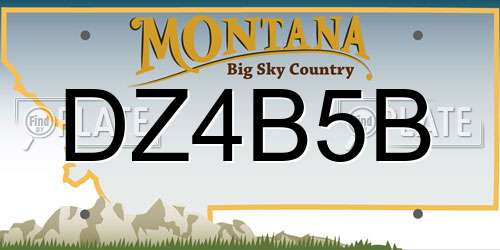 DZ4B5B Montana License Plate