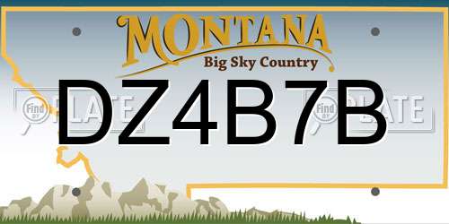 DZ4B7B Montana License Plate