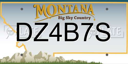 DZ4B7S Montana License Plate