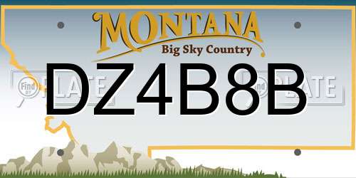 DZ4B8B Montana License Plate
