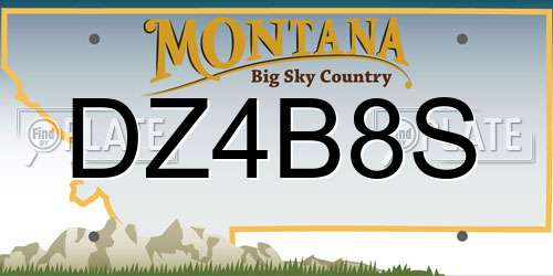 DZ4B8S Montana License Plate