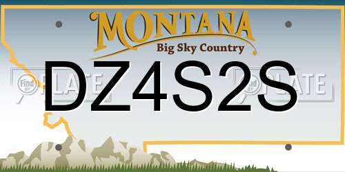 DZ4S2S Montana License Plate