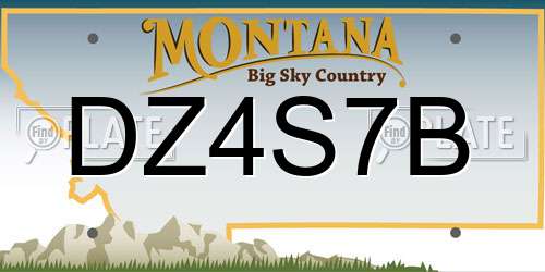 DZ4S7B Montana License Plate