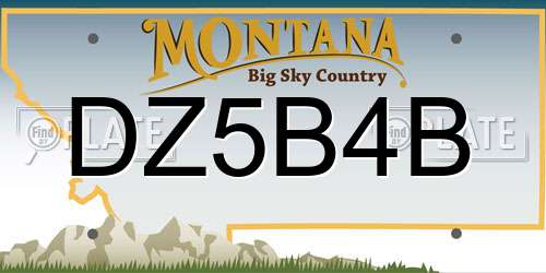 DZ5B4B Montana License Plate