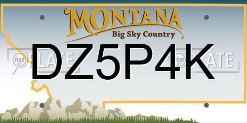 DZ5P4K Montana License Plate