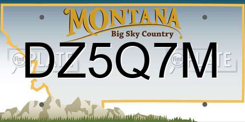DZ5Q7M Montana License Plate