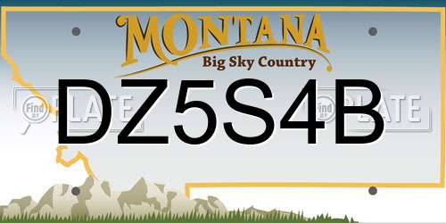 DZ5S4B Montana License Plate