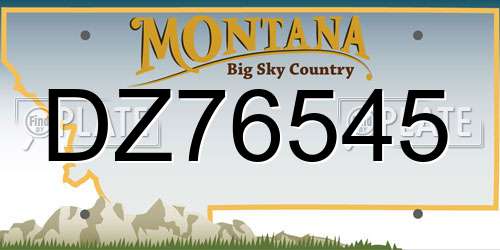 DZ76545 Montana License Plate