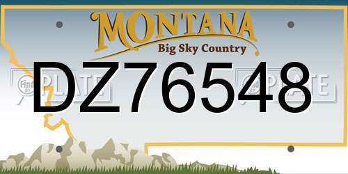 DZ76548 Montana License Plate