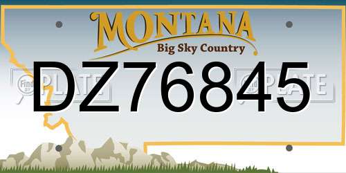 DZ76845 Montana License Plate