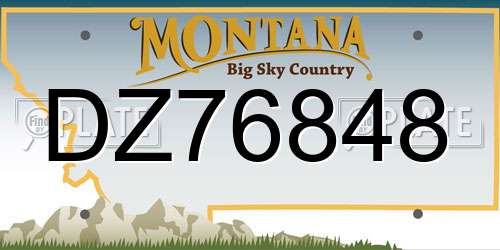 DZ76848 Montana License Plate