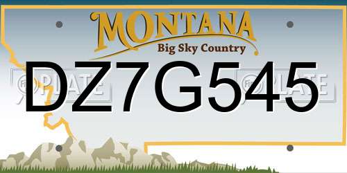 DZ7G545 Montana License Plate