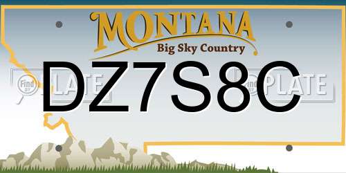 DZ7S8C Montana License Plate