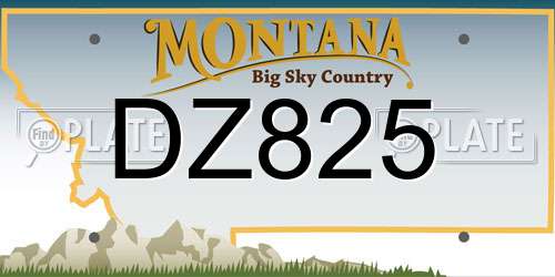 DZ825 Montana License Plate