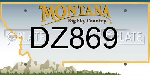 DZ869 Montana License Plate