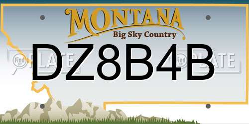 DZ8B4B Montana License Plate