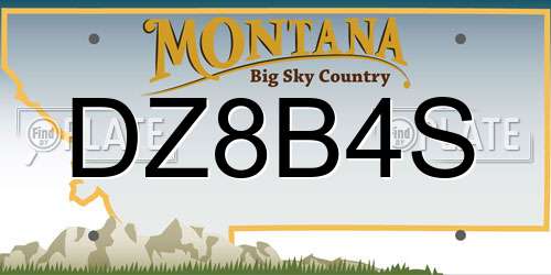 DZ8B4S Montana License Plate