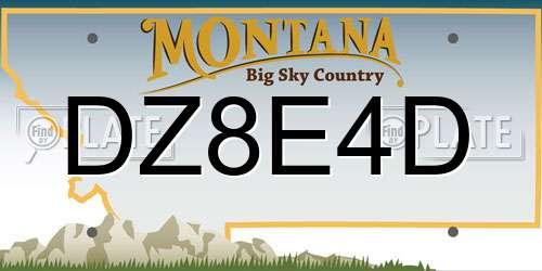 DZ8E4D Montana License Plate