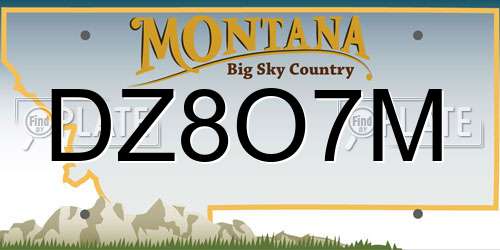 DZ8O7M Montana License Plate