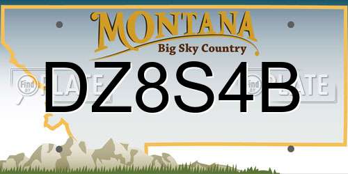 DZ8S4B Montana License Plate