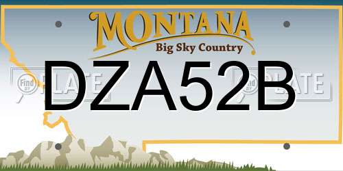DZA52B Montana License Plate