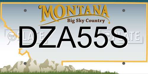 DZA55S Montana License Plate
