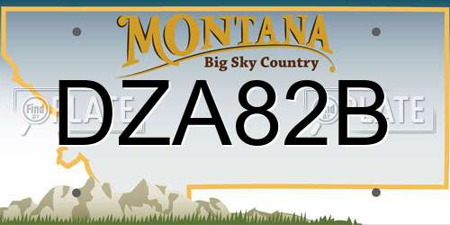 DZA82B Montana License Plate