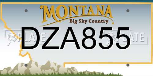 DZA855 Montana License Plate