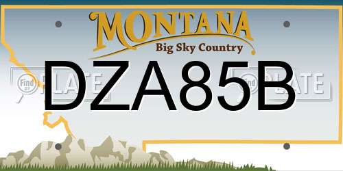 DZA85B Montana License Plate