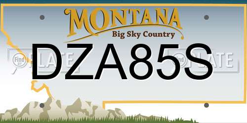 DZA85S Montana License Plate