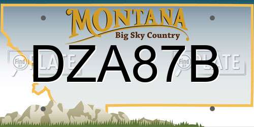 DZA87B Montana License Plate