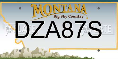 DZA87S Montana License Plate