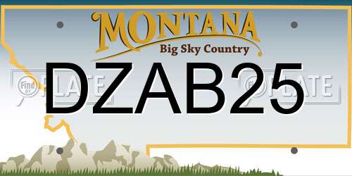 DZAB25 Montana License Plate