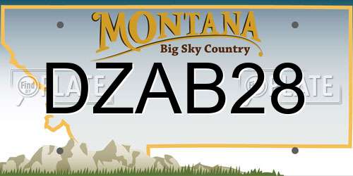 DZAB28 Montana License Plate