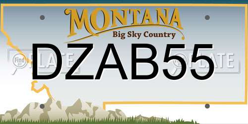 DZAB55 Montana License Plate