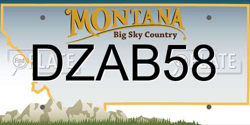 DZAB58 Montana License Plate