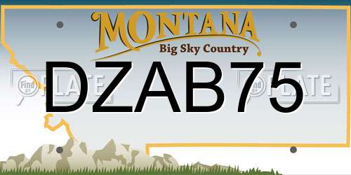 DZAB75 Montana License Plate