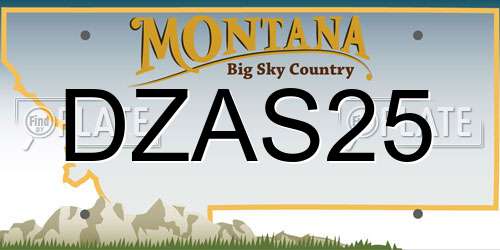 DZAS25 Montana License Plate