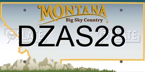 DZAS28 Montana License Plate