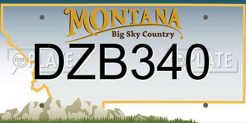 DZB340 Montana License Plate