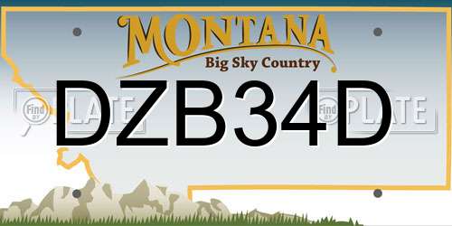 DZB34D Montana License Plate