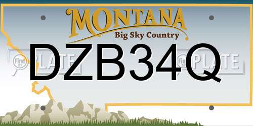DZB34Q Montana License Plate