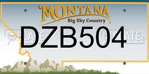 DZB504 Montana License Plate