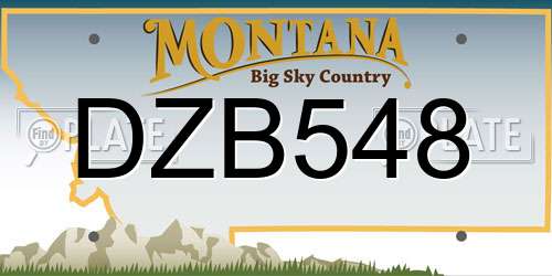 DZB548 Montana License Plate