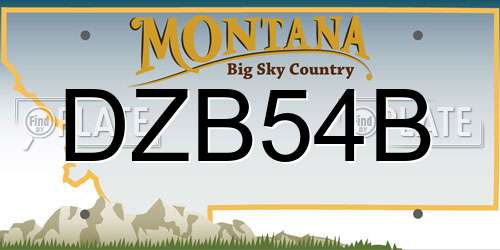 DZB54B Montana License Plate