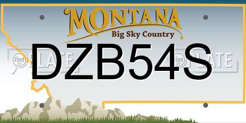 DZB54S Montana License Plate