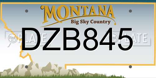 DZB845 Montana License Plate