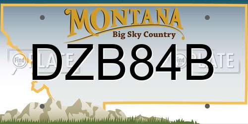 DZB84B Montana License Plate