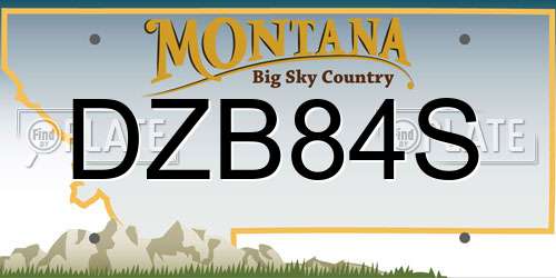 DZB84S Montana License Plate