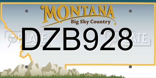 DZB928 Montana License Plate